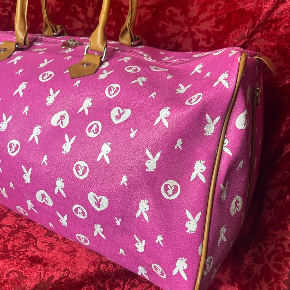 Y2k Playboy bunny ICONIC monogram pink overnight travel duffle bag